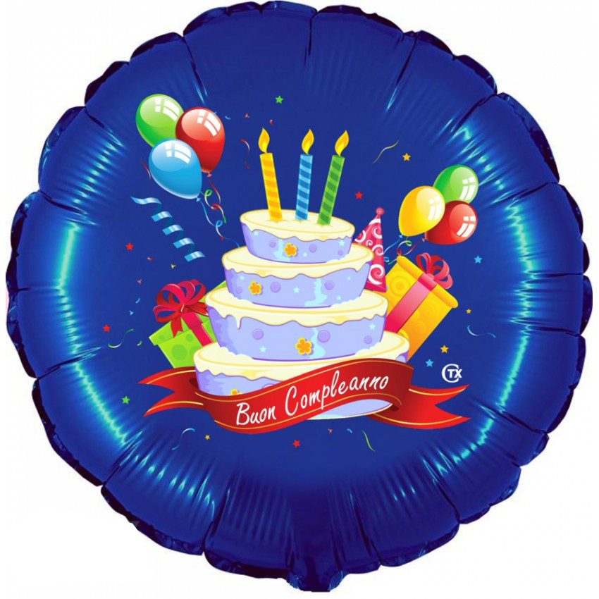 Palloncini Mylar CTX+ - Buon Compleanno Celeste (18”)